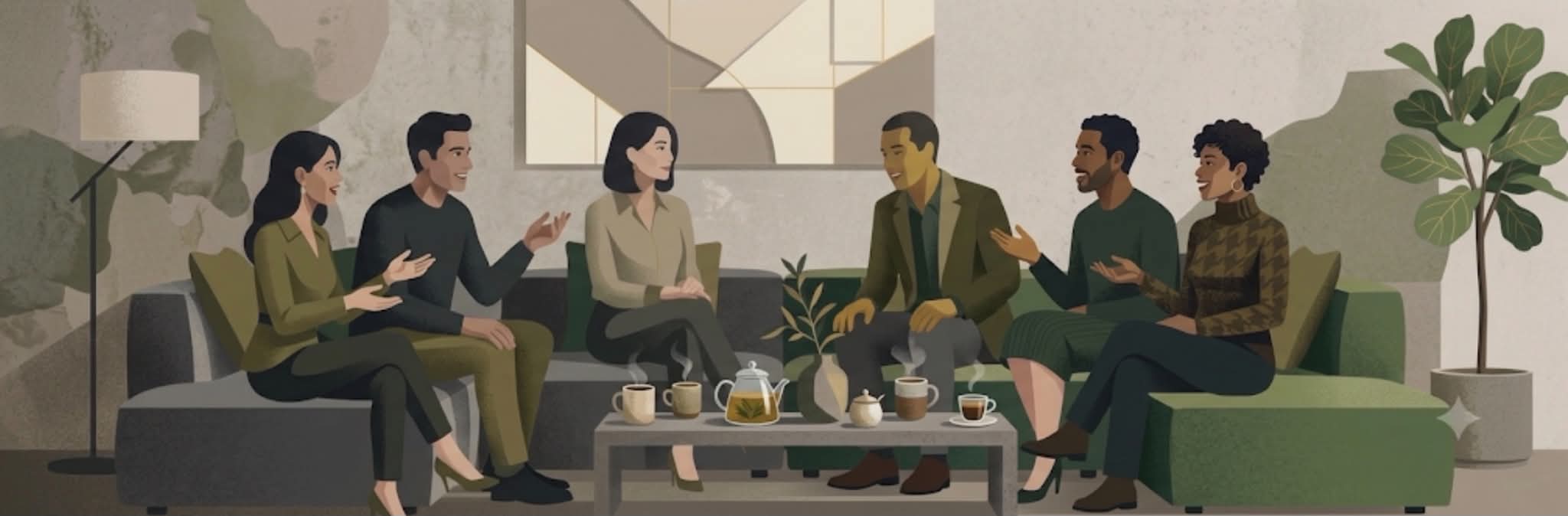 円になって語り合う人たち